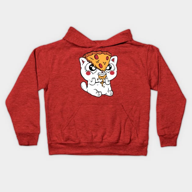 YUM YUM PIZZA CAT Kids Hoodie by Talonardietalon